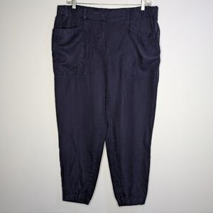 Eileen Fisher Blue Linen Blend Pant 1X